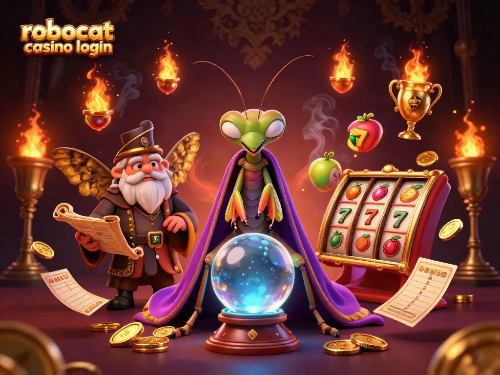 Experience the excitement of robocat casino login with engaging visuals of enchanting characters and vibrant casino elements.